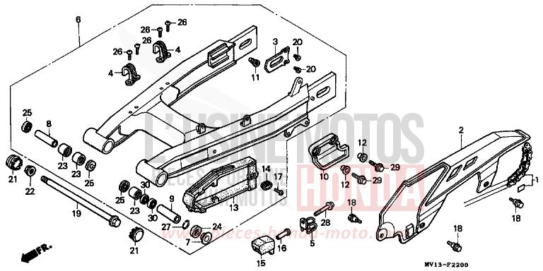 REAR FORK/CHAIN CASE for Africa Twin 750 SPACE BLUE (PB136I) from 1992